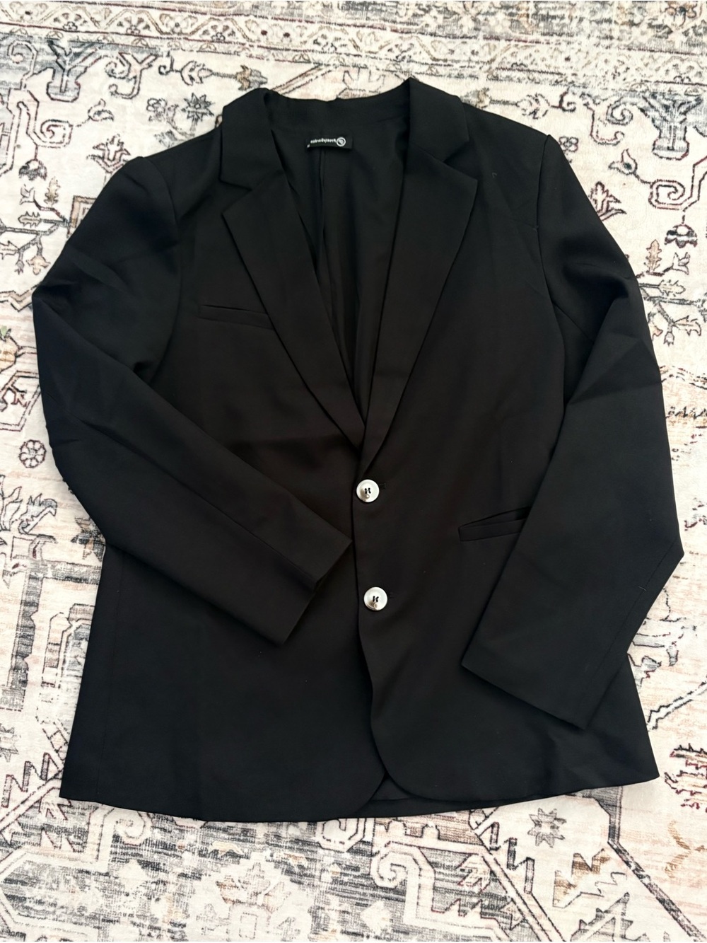 Women's Casual Notch Lapel Button Work Office Blazer Black Notch